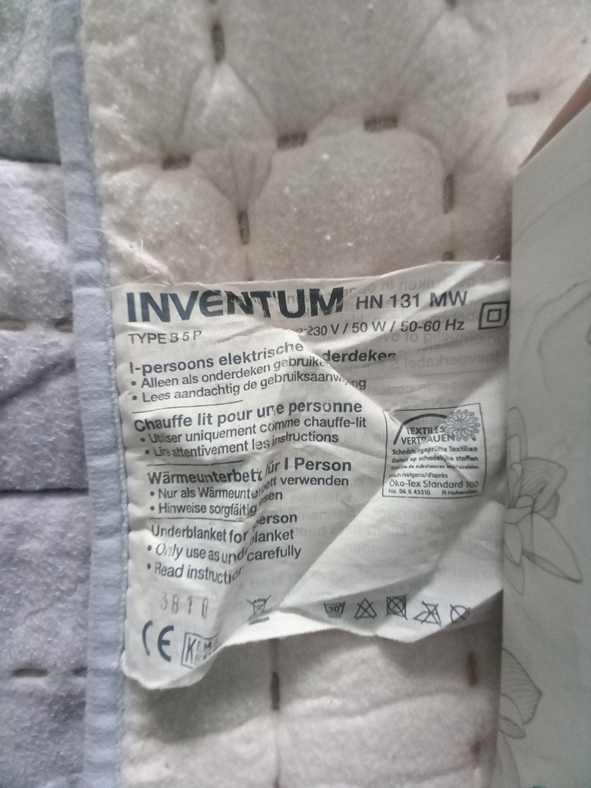 2x Inventum elektrische 1-persoons warmtedekens, Huis en Inrichting, Ophalen, Gebruikt, Eenpersoons, Deken of Dekbed
