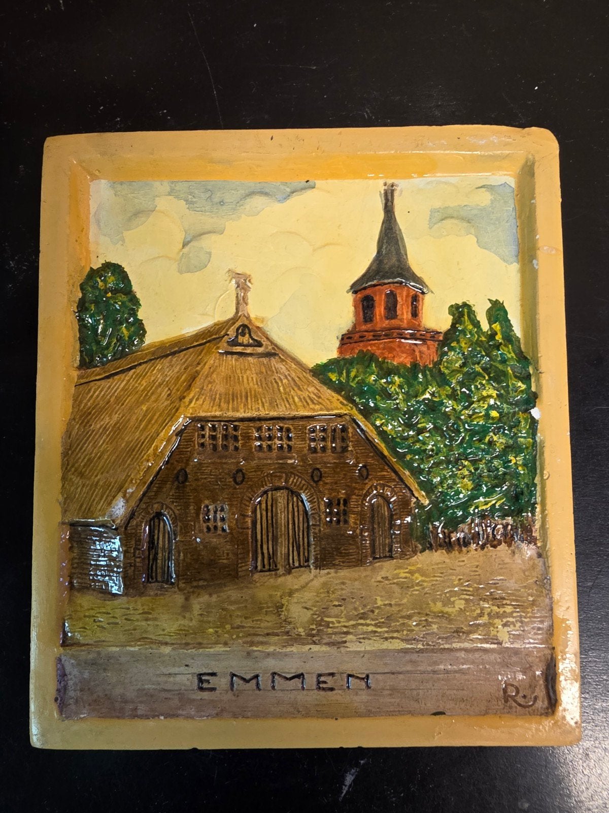 Emmen relief tegel, Ophalen of Verzenden