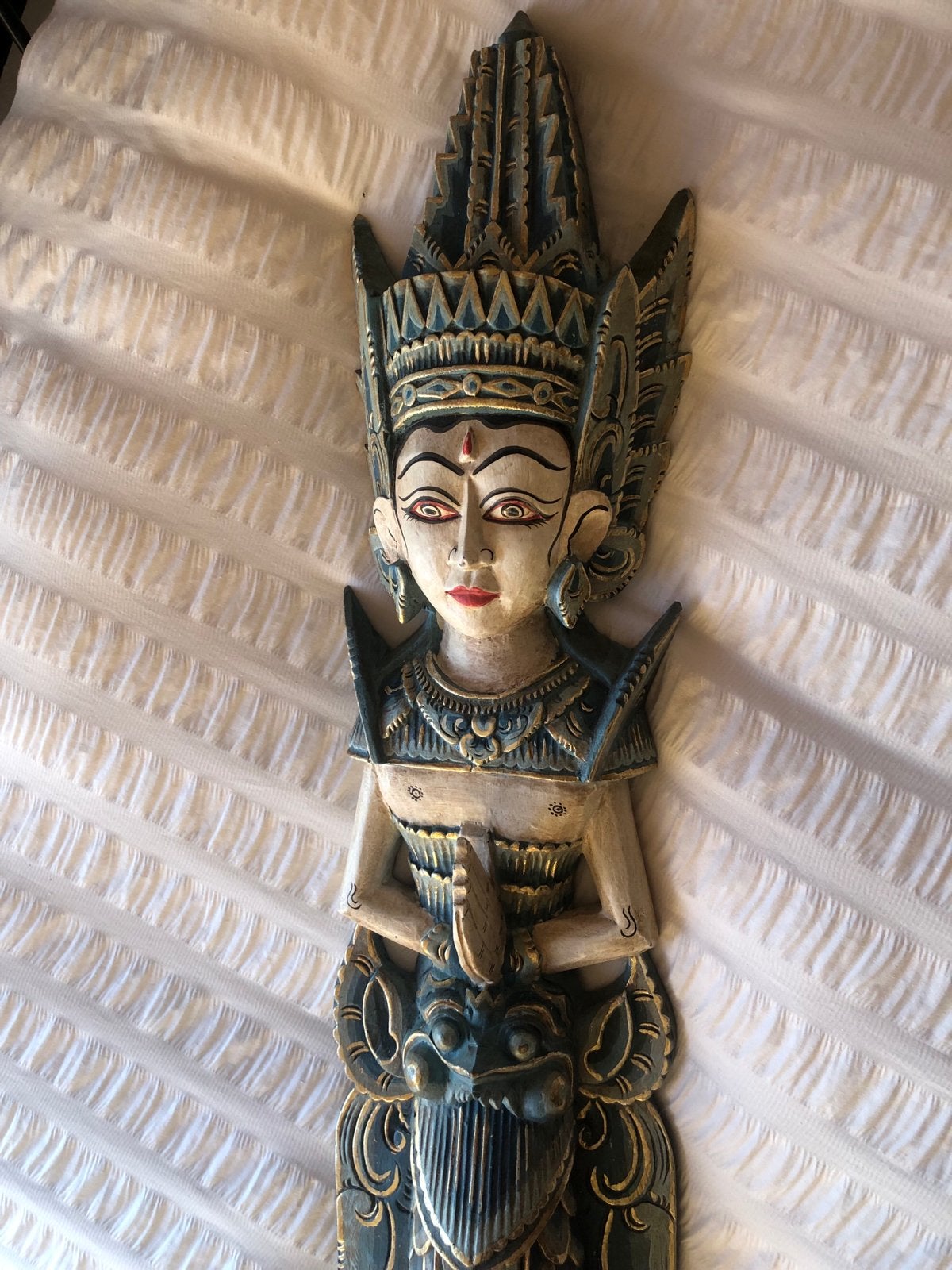 Houten Balinese Godin Wanddecoratie - Handgesneden, Ophalen, 50 - 100 cm, Wanddecoratie, Hout