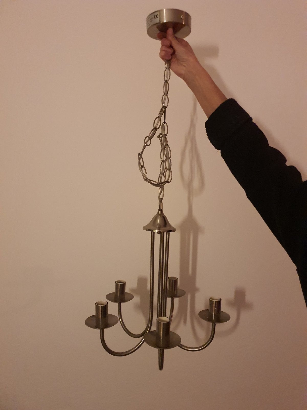 Luxe Design Hanglamp (Chandelier) Set Metaal, Ophalen, Gebruikt, Klassiek, E14 (klein)