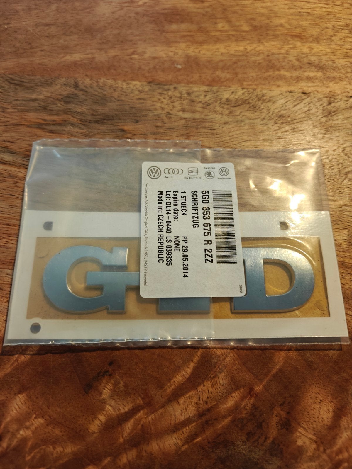 Origineel GTD embleem - VW Golf 5G0 853 675 R 2ZZ, Ophalen of Verzenden, Nieuw