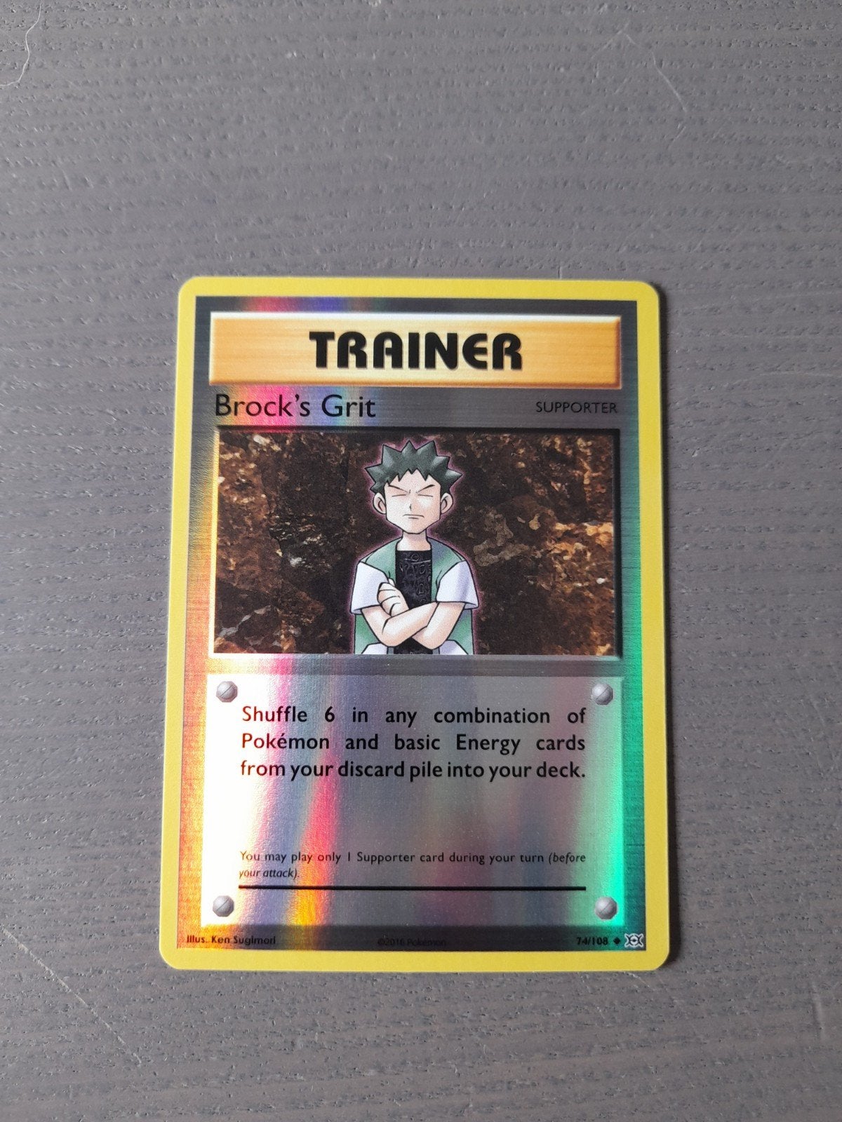 Evolutions 74/108 brock's grit reverse, Ophalen of Verzenden, Zo goed als nieuw, Losse kaart, Foil