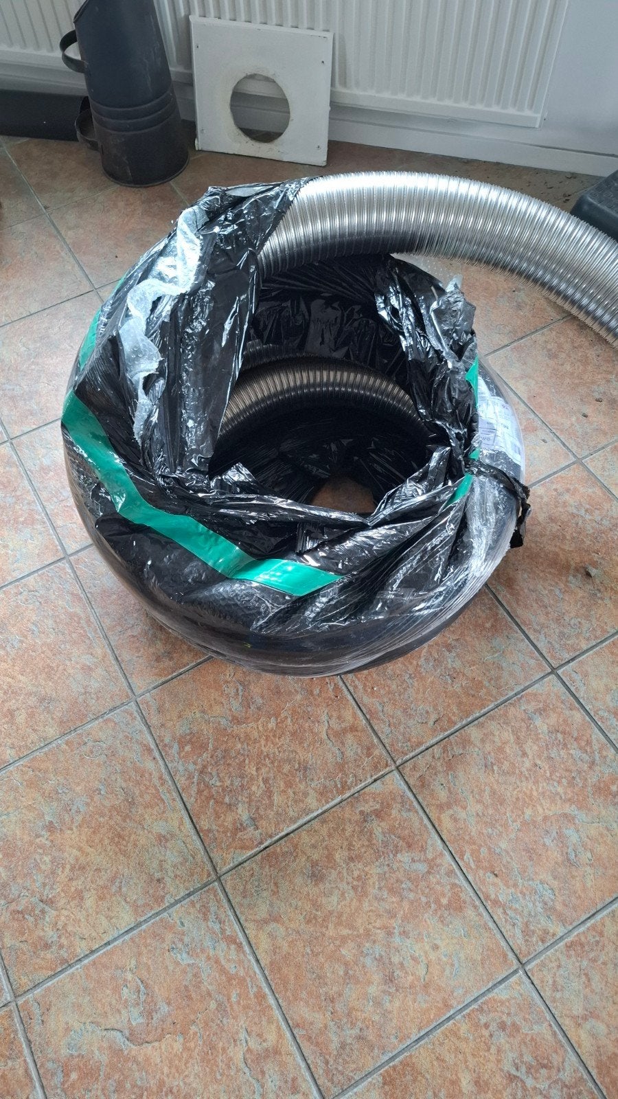 125 mm Dubbellaags Flexibele  kachel Pijp  7m - Nieuw, Ophalen, Nieuw