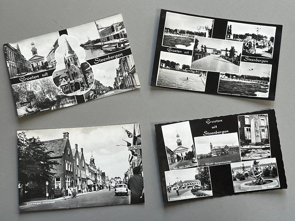 4 ansichtkaarten van Steenbergen (jaren 70), Ophalen of Verzenden, 1960 tot 1980, Noord-Brabant