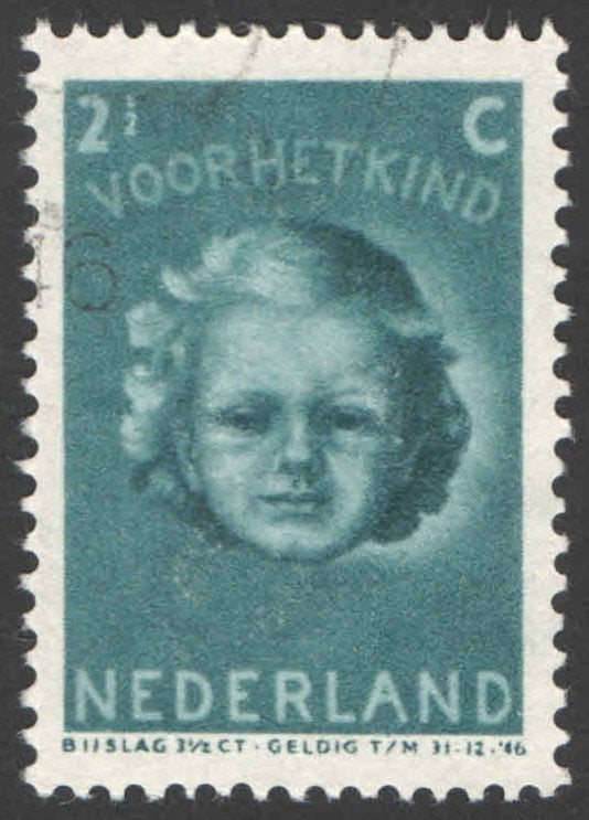 Nederland NVPH nr 445 gestempeld, Postzegels en Munten, Ophalen of Verzenden, Na 1940, Gestempeld