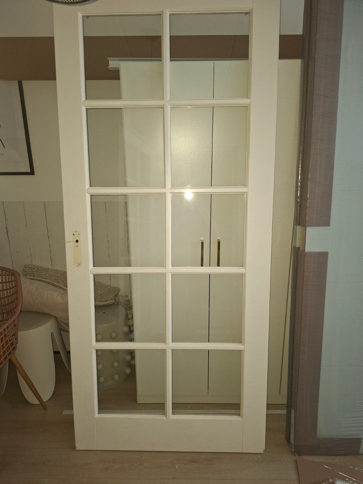 2x Witte opdek  binnendeuren GRATIS 93x211.5 cm met klinken, Ophalen, Gebruikt, 80 tot 100 cm, Binnendeur