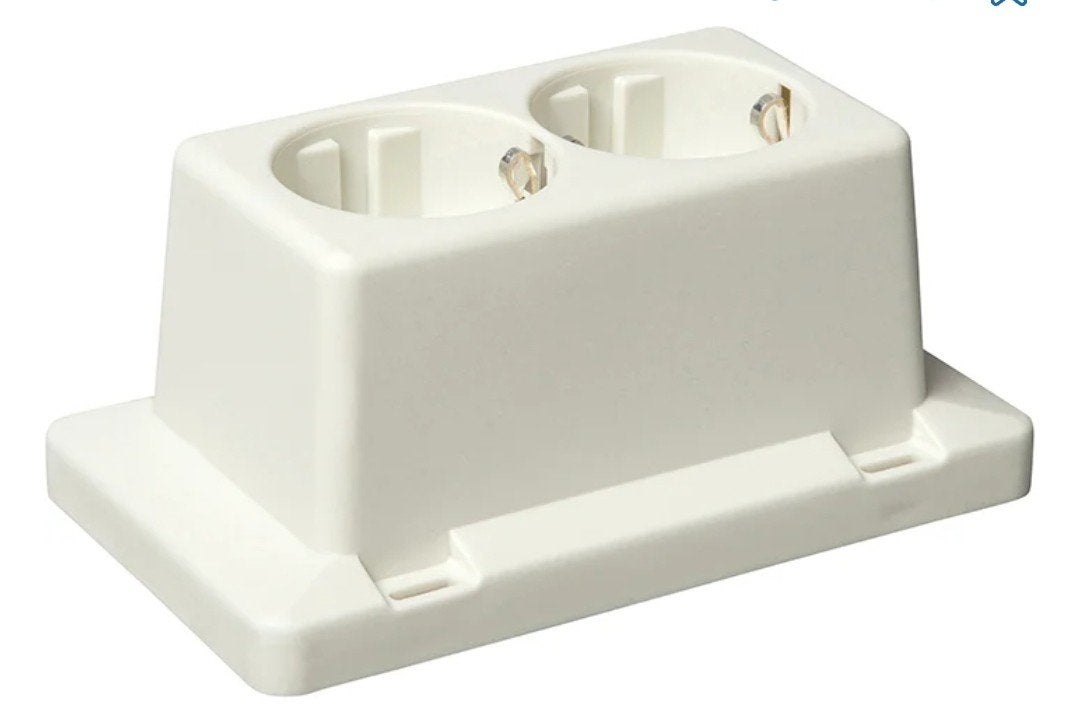 Nieuw! Abb compleet opbouw stopcontact 2 voudig Wit, Ophalen of Verzenden, Nieuw, Stopcontact