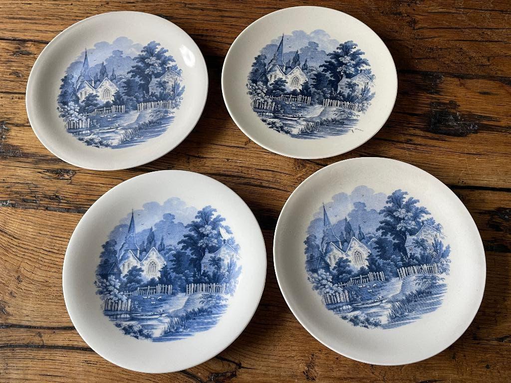 4 bordjes van Hertel Jacob, Ophalen of Verzenden