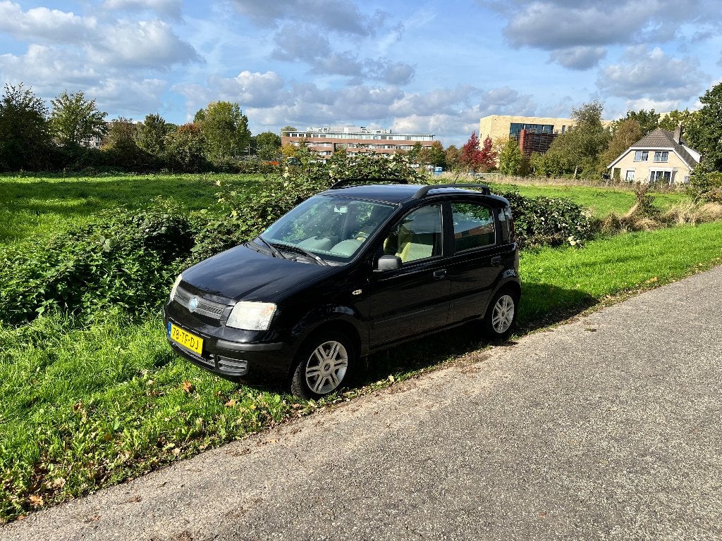 Fiat Panda 1.2 44KW 60PK 2006 Zwart, Auto's, Voorwielaandrijving, Stof, Elektrische ramen, Zwart