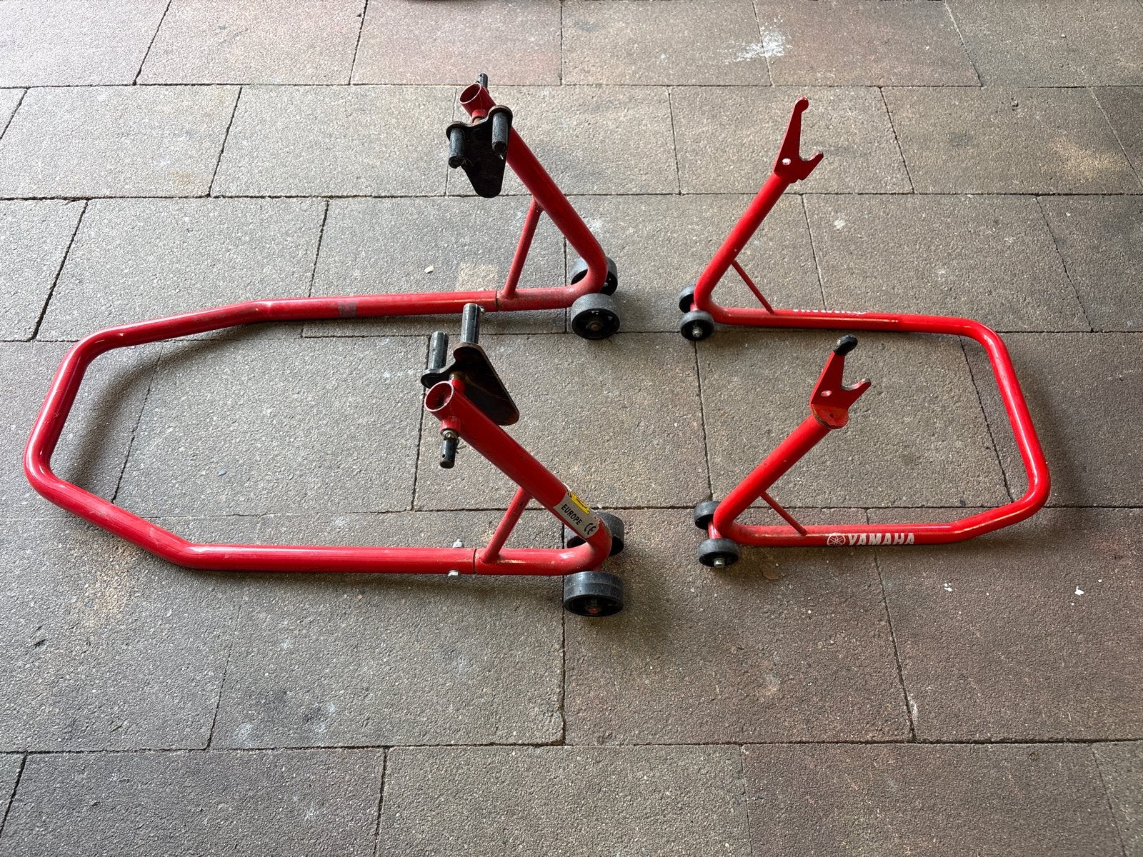 Motorfiets paddock stands (voor en achter), Motoren, Ophalen, Gebruikt