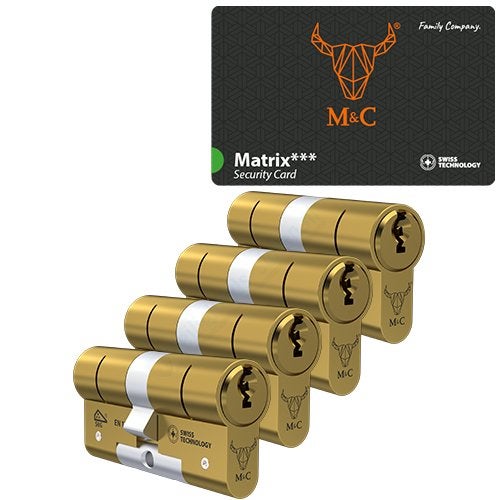 M&C Matrix messing cilinder 4x gelijksluitend SKG***, Niet ingevuld, Niet ingevuld, Niet ingevuld