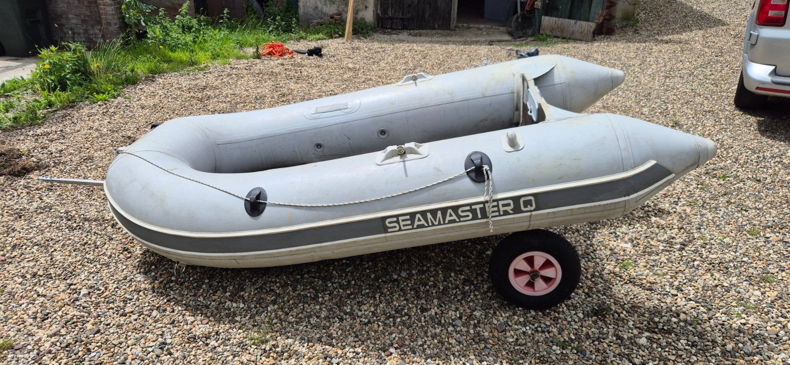 Rubber boot met 4pk buitenboord motor, 50 cm, Gebruikt, 4 pk, Zonnedek