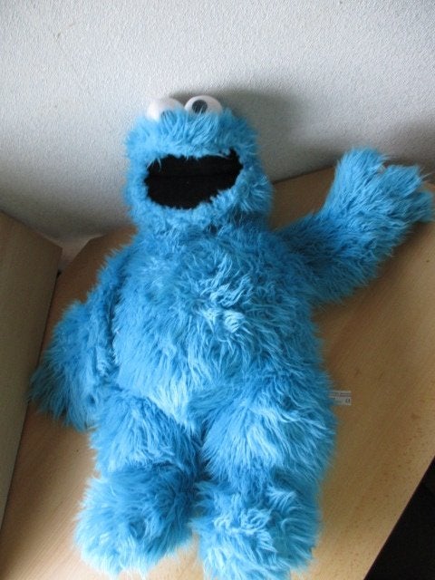 Sesamstraat Koekiemonster pluche handpop  72cm, Ophalen of Verzenden, Zo goed als nieuw, Overige typen