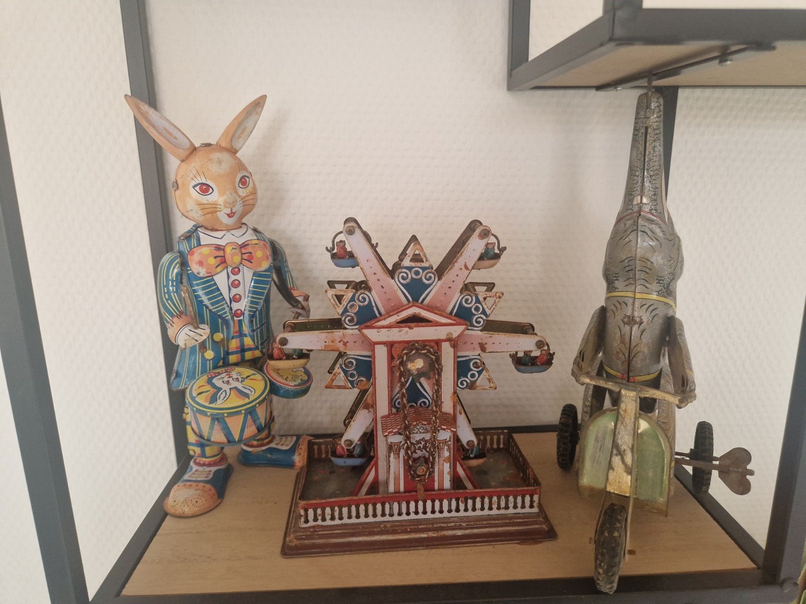 Vintage blikken speelgoed: Olifant, Konijn en Reuzenrad, Ophalen of Verzenden