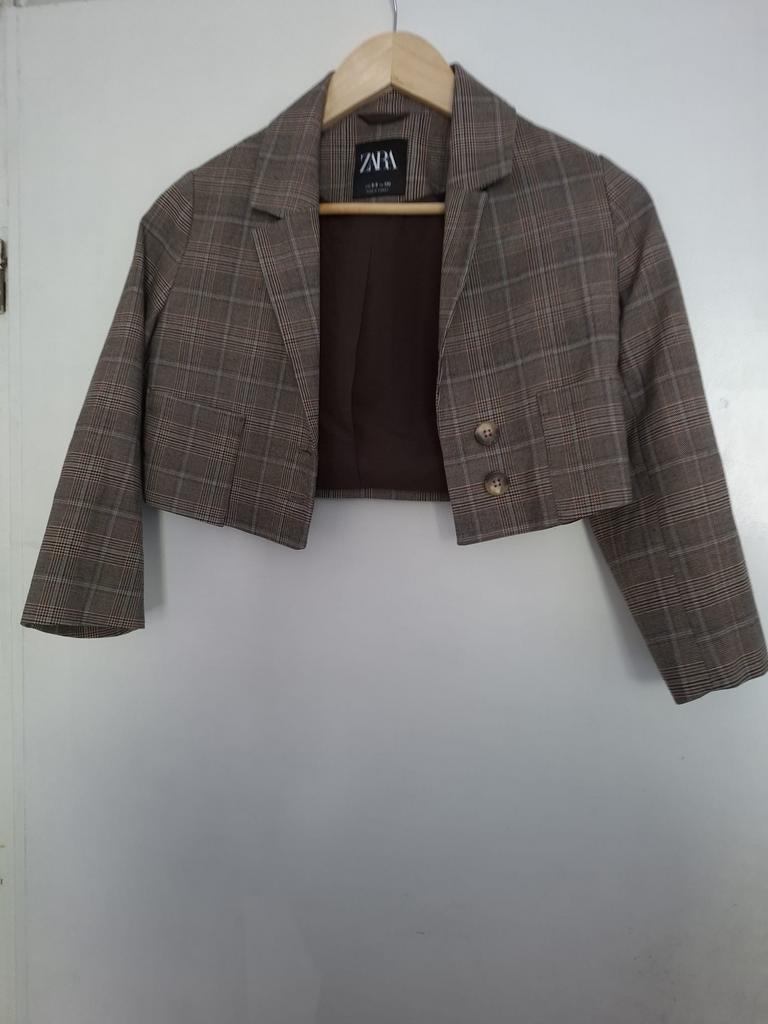 Zara cropped blazer/jasje – maat 8-9 jaar (134), Verzenden, Zo goed als nieuw, Maat 36 (S), Bruin