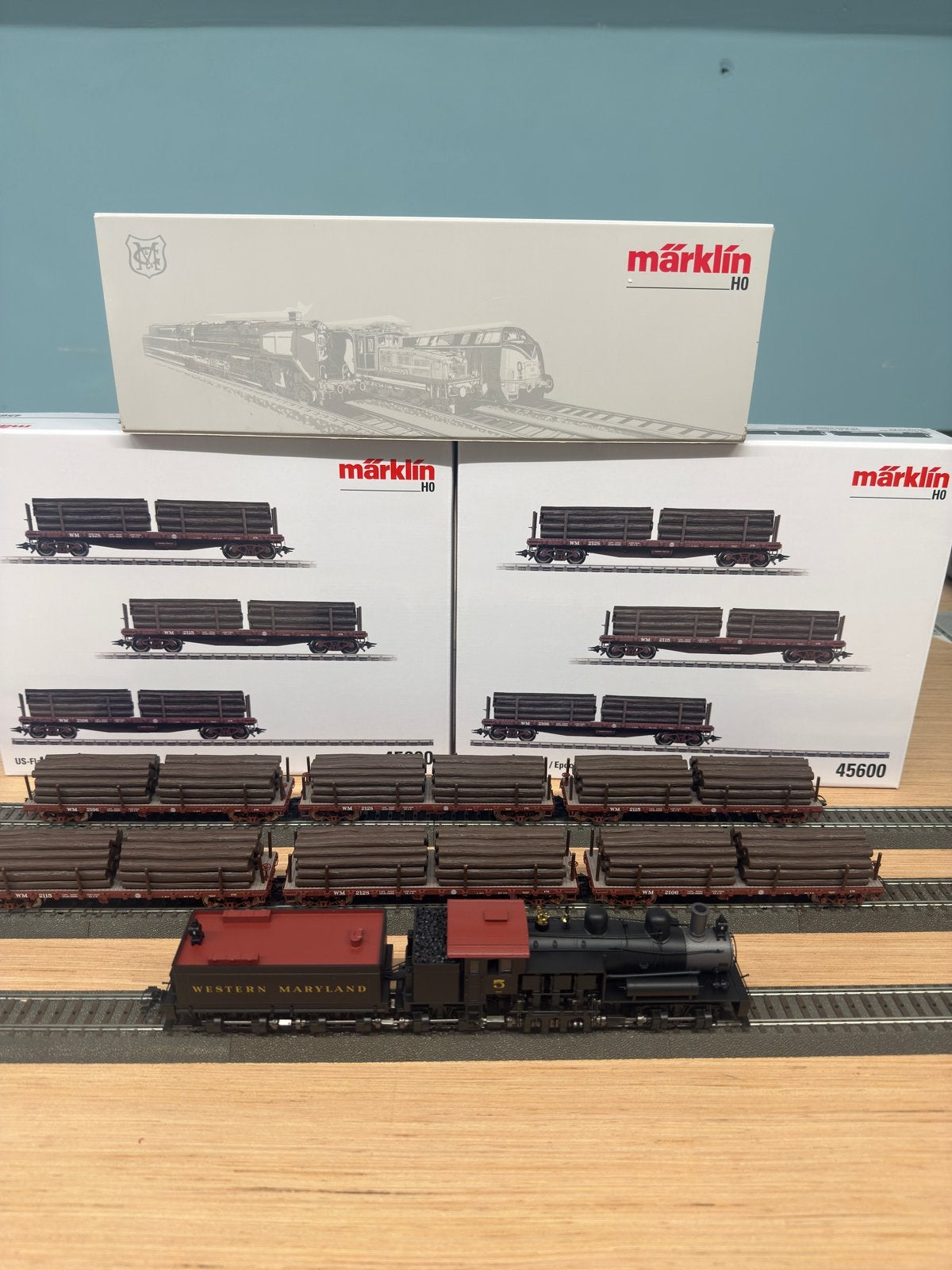 Marklin Shay 38700 met 2 keer set 45600, Wisselstroom, Treinset, Nieuw, Ophalen of Verzenden