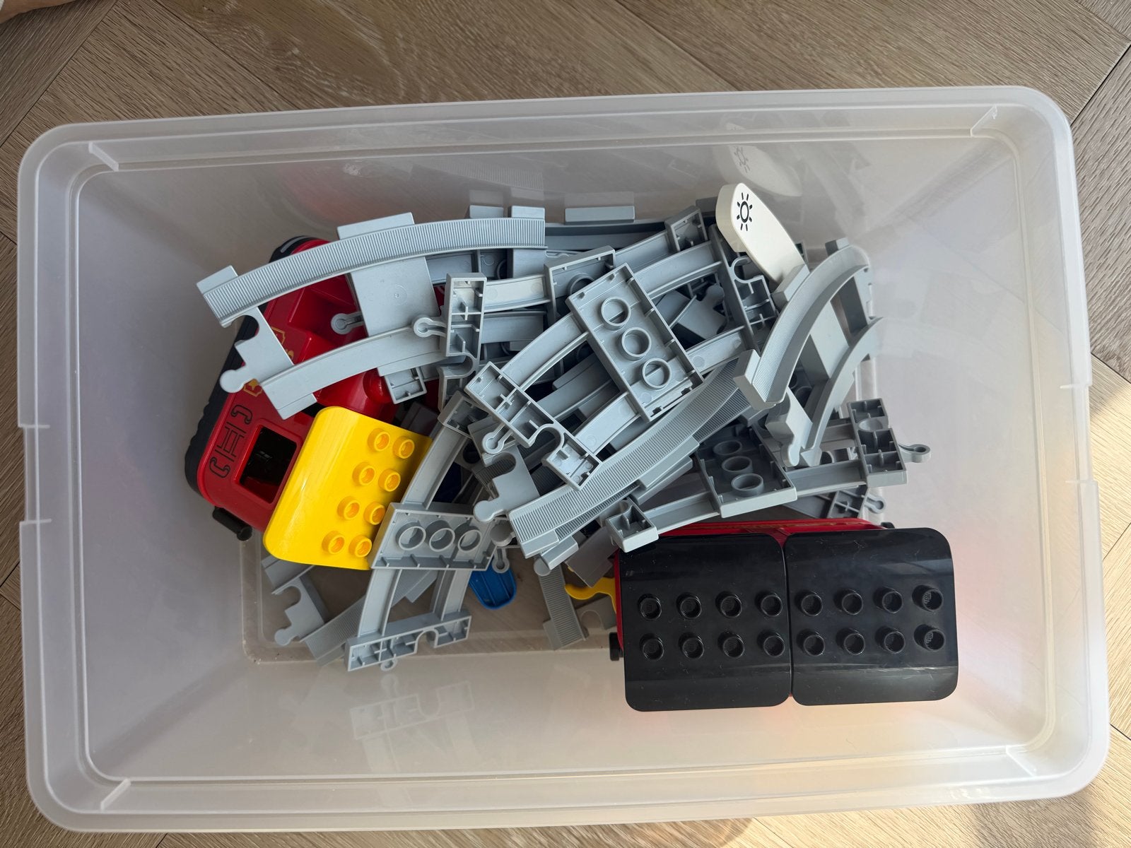 Duplo treinspoor met treintje, Ophalen, Gebruikt, Inclusief extra onderdelen, Duplo
