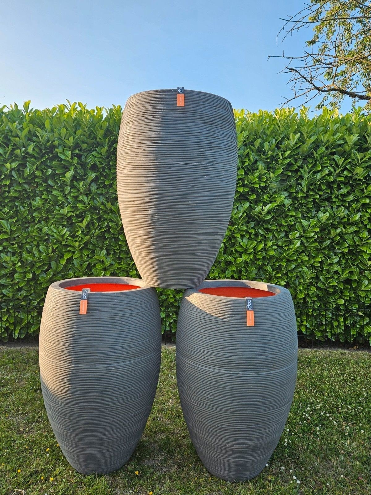Nieuwe Capi bloembak 86 cm hoog AANBIEDING, Tuin en Terras, Bloembakken en Plantenbakken, Kunststof, Capi, Capi, Rond