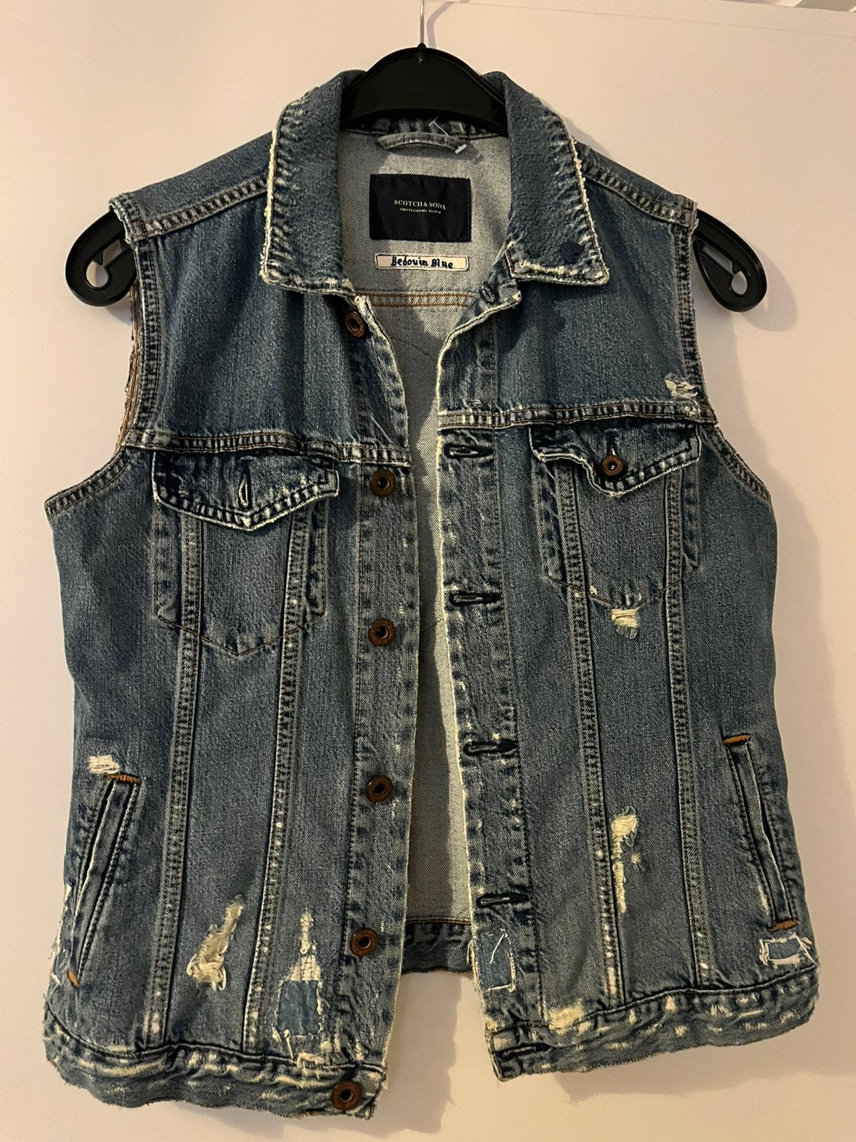 Spijker gilet scotch & soda s, Kleding | Dames, Bodywarmers, Ophalen of Verzenden, Zo goed als nieuw, Blauw