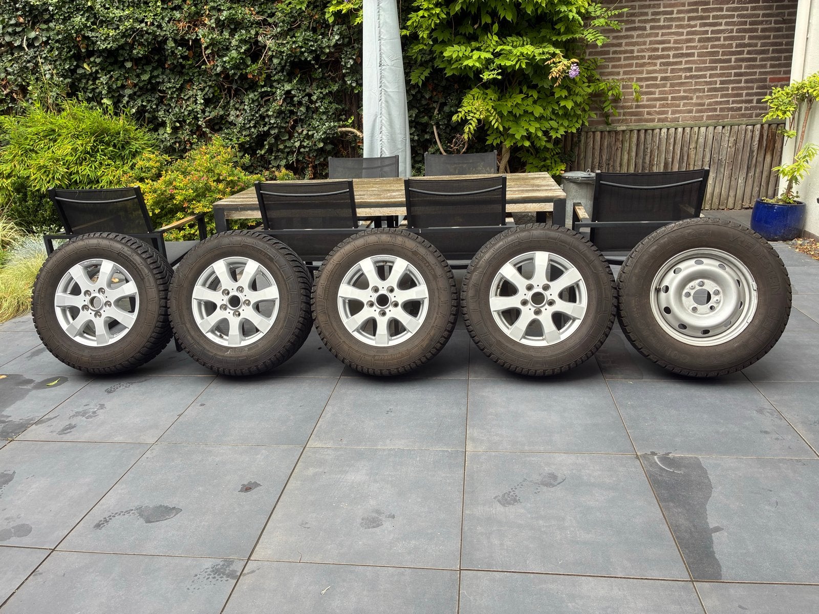 Lichtmetalen campervelgen met Michelin banden, Ophalen, 15 inch, Banden en Velgen, All Season