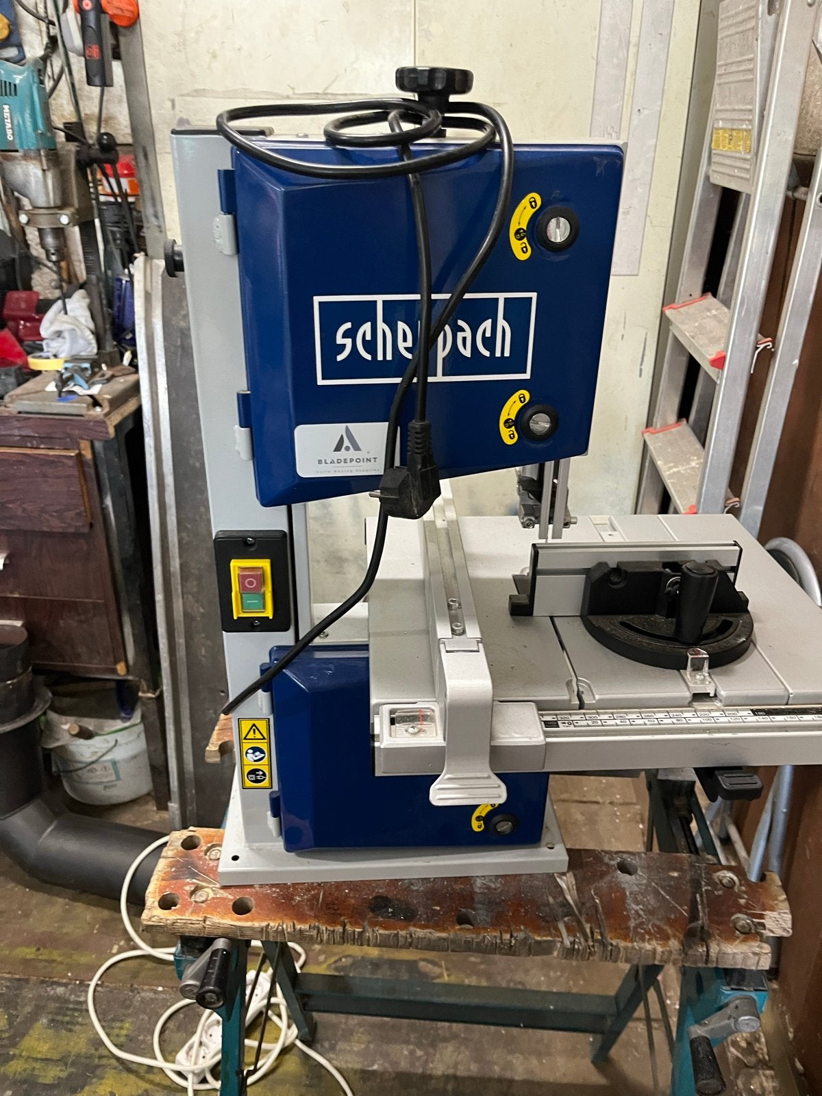 Scheppach Lintzaag - Ideaal voor precisiewerk, Ophalen of Verzenden, Zo goed als nieuw, 30 tot 70 mm, Lintzaag