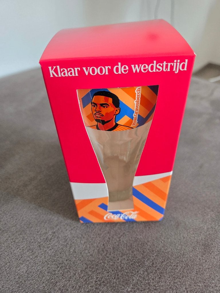 Coca cola glazen wk Ryan Gravenberch, Verzamelen, Ophalen of Verzenden, Nieuw, Frisdrankglas
