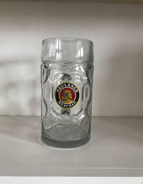 Paulaner 1 liter glas, Verzamelen, Glas en Borrelglaasjes, Ophalen, Zo goed als nieuw, Bierglas