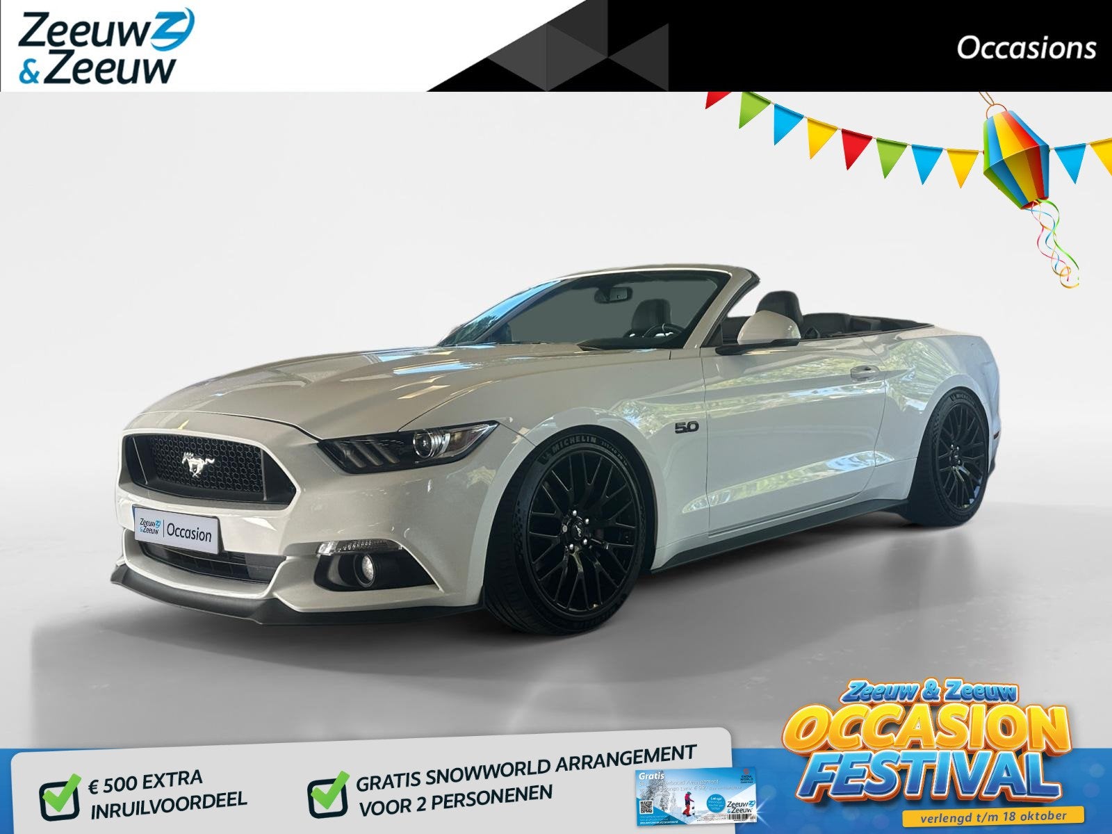 Ford Mustang Convertible 5.0 GT | KW | ASCH | Volledige Hist, Auto's, Automaat, 12 maanden, Achterwielaandrijving, Gebruikt