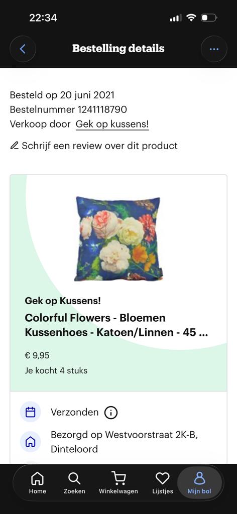 Bloemen Kussenhoes - Katoen/Linnen - 45x45 cm, Ophalen of Verzenden, Nieuw, Overige kleuren, Vierkant