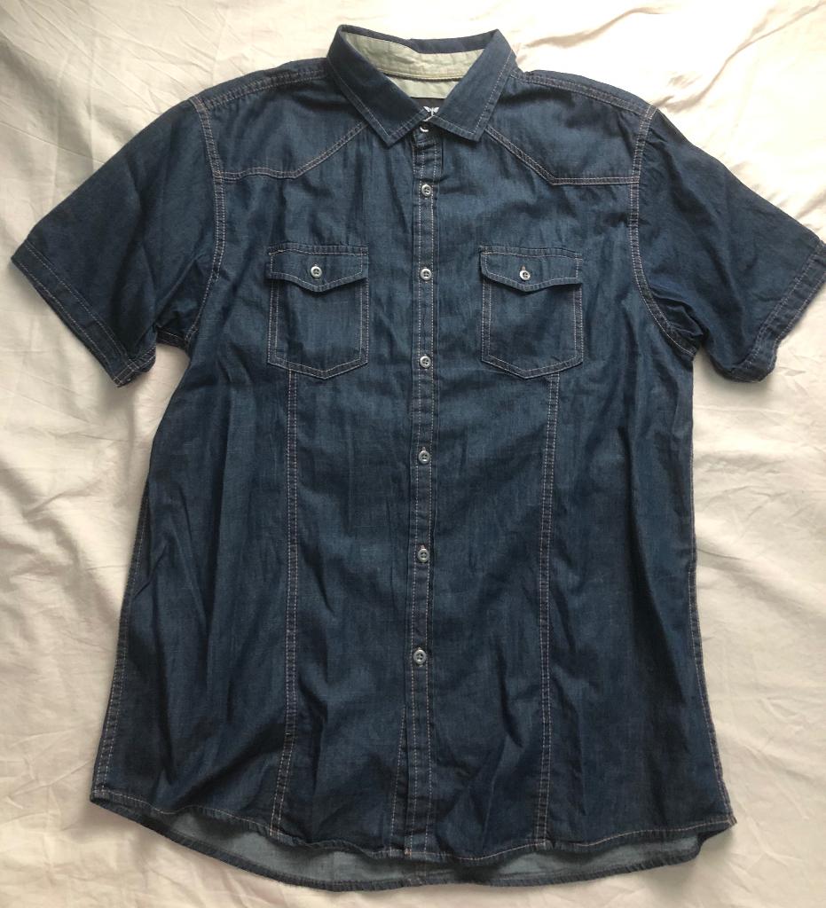 Overhemd korte mouw, L, Cedar Wood State, Blauw, Halswijdte 41/42 (L), Gedragen, Cedarwood state