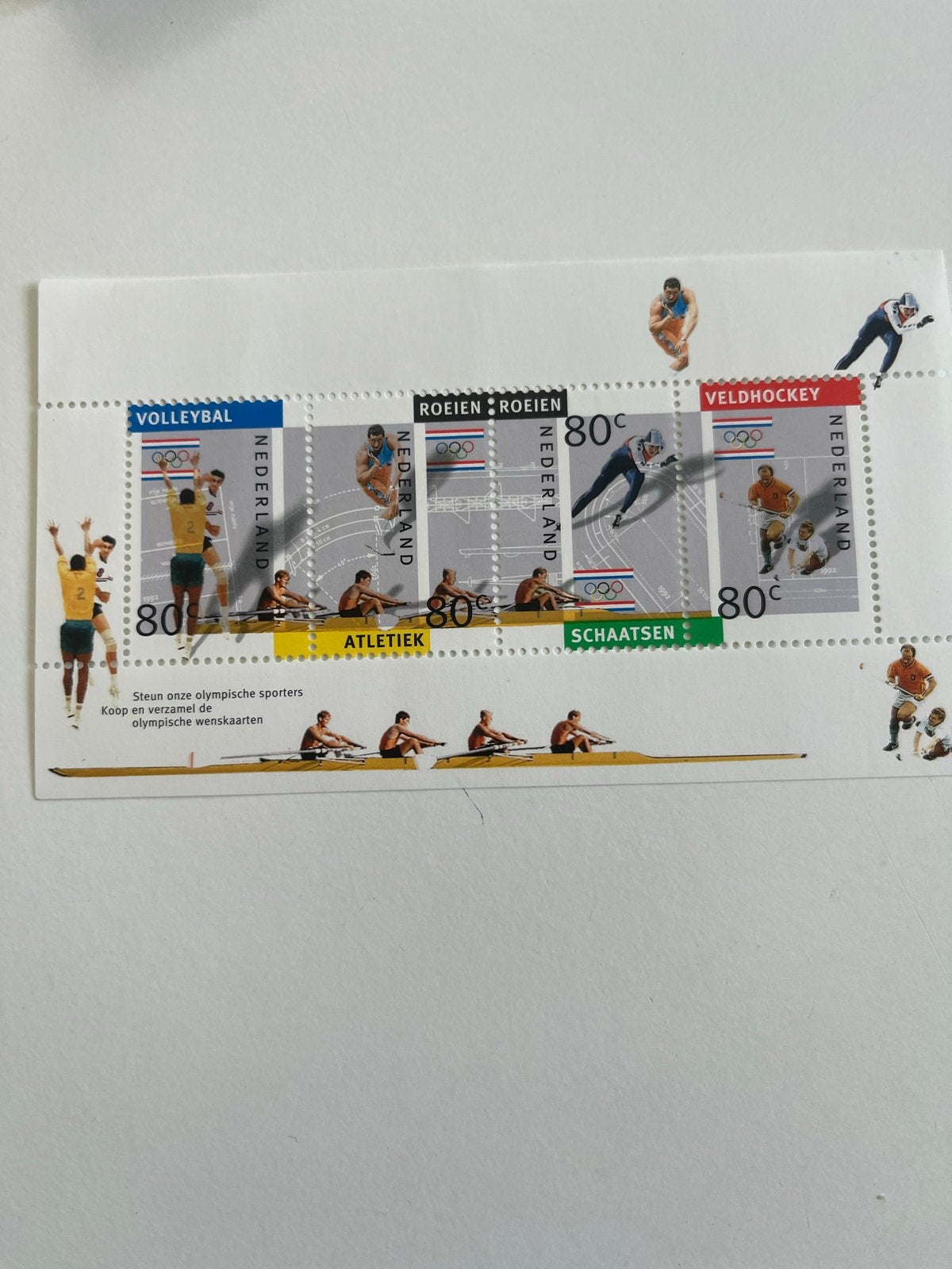 Nederlandse Olympische Zegels - Volleybal, Roeien, Atletiek, Postzegels en Munten, Ophalen of Verzenden, Na 1940, Postfris