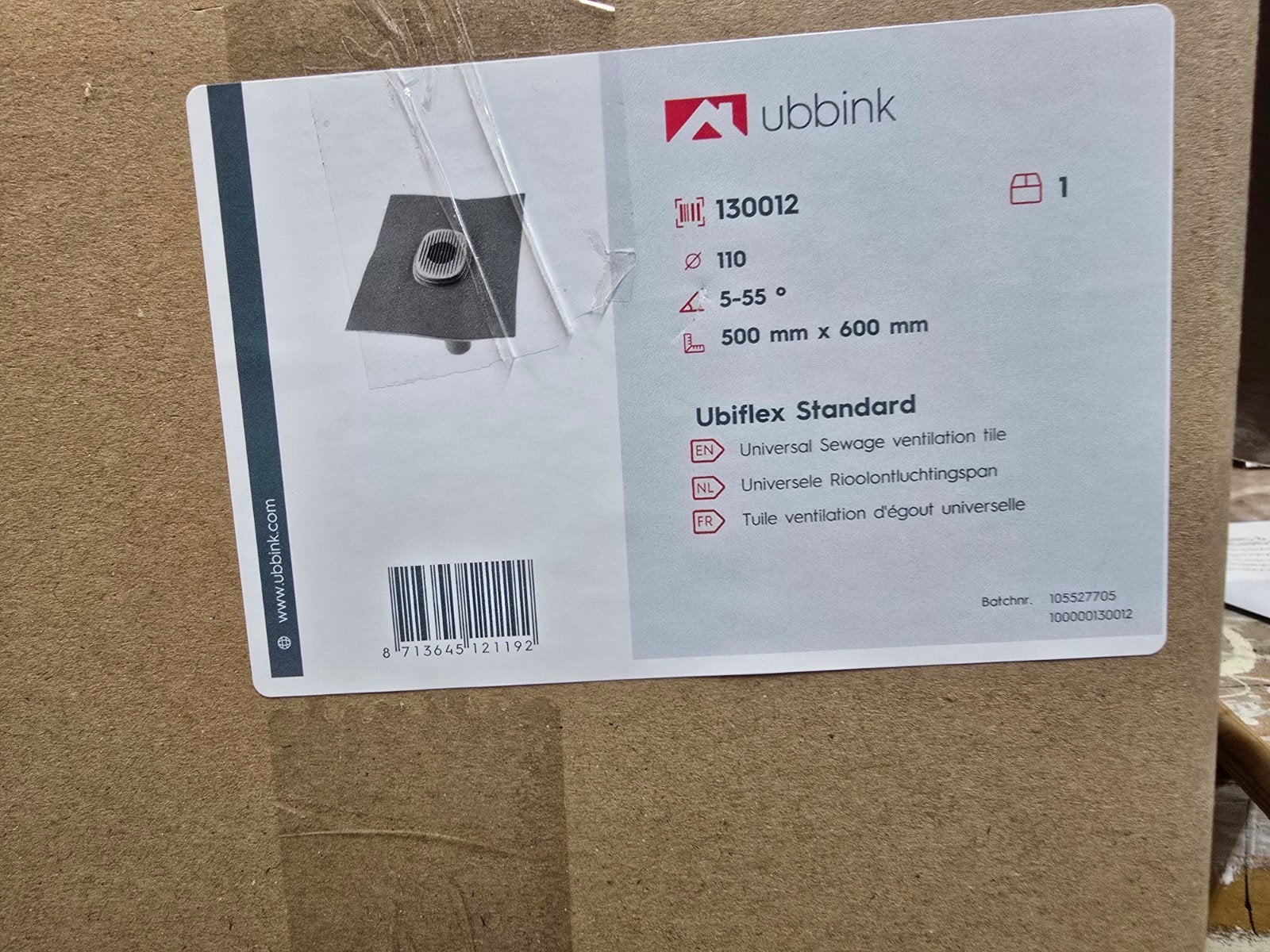 Ubbink dakdoorvoer t.b.v. riool ontluchting, Doe-het-zelf en Verbouw, Ophalen of Verzenden, Nieuw, Ventilator