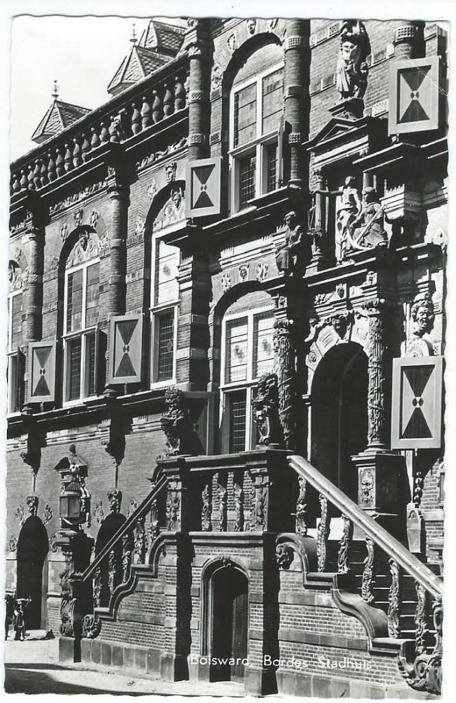 Ansichtkaart BOLSWARD  Bordes Stadhuis, Verzenden, 1960 tot 1980, Gelopen, Friesland