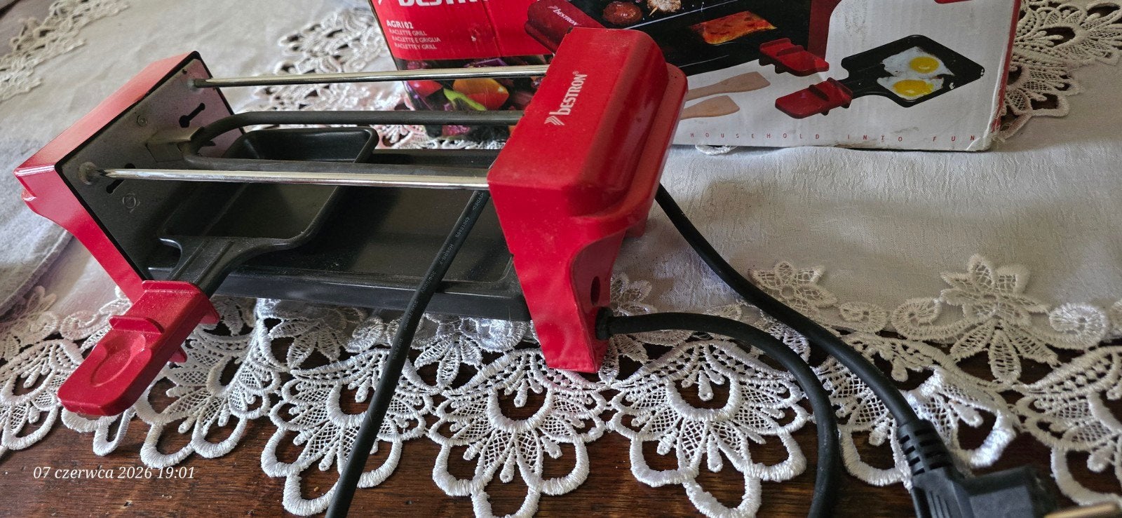 NIEUW! Bestron AGR102 Mini Raclette / Gourmetstel - 2 pers., Witgoed en Apparatuur, Gourmetstellen, Ophalen of Verzenden