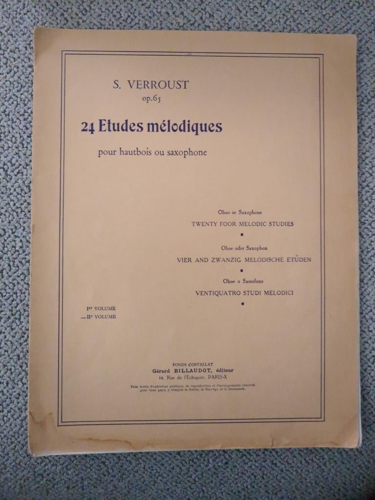 S. Verroust op.65: 24 Melodische Etudes voor Hobo/Saxofoon, Ophalen of Verzenden