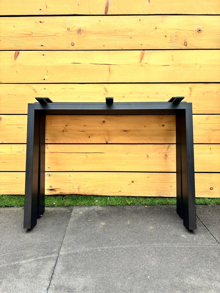 Stalen U-Poot tafel bureau mat zwart, Ophalen, Rechthoekig, 50 tot 100 cm