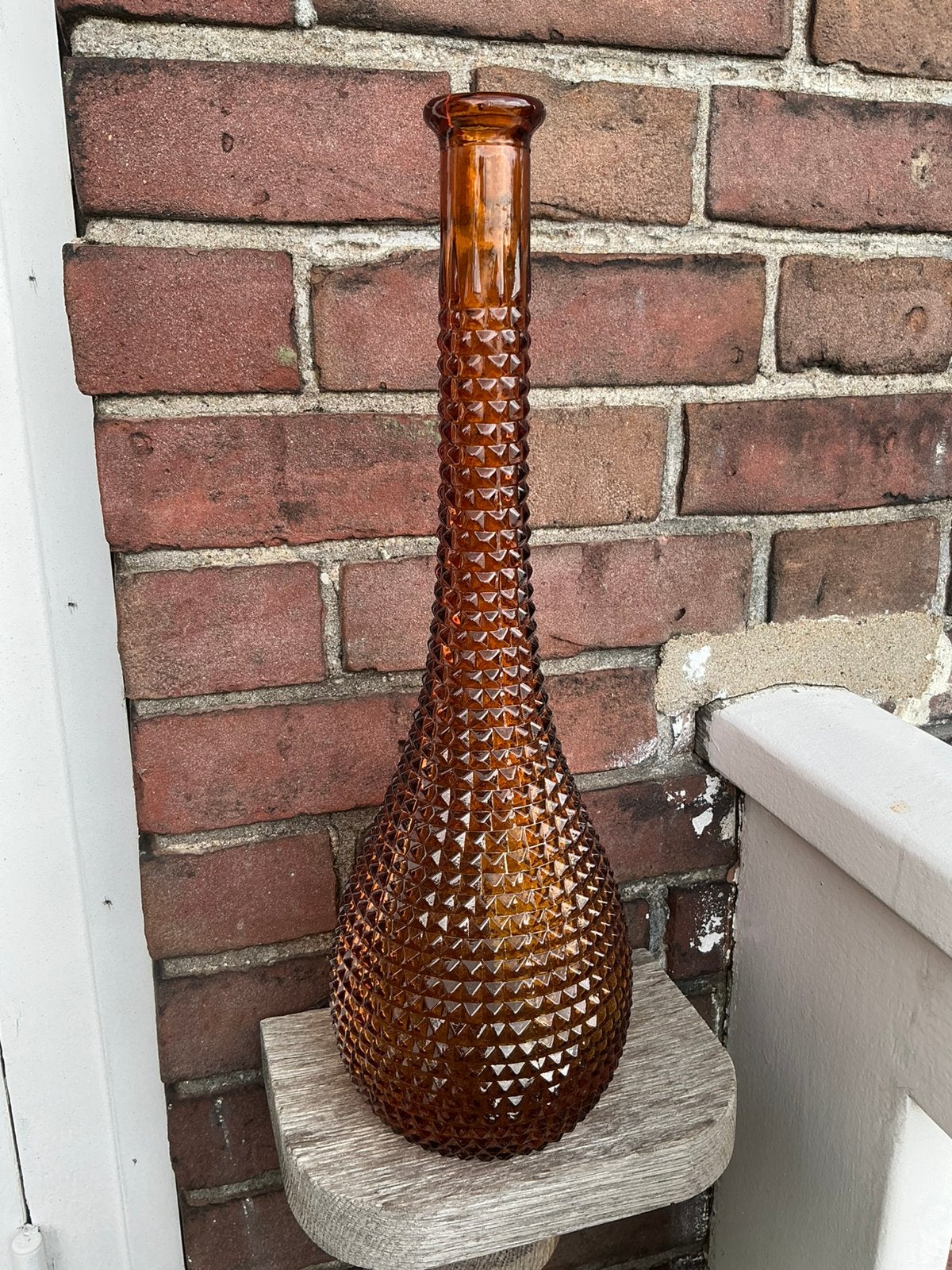 Amberkleurige Empoli Genie fles zónder de stop. Is wél gaaf., Antiek en Kunst, Antiek | Glas en Kristal, Ophalen of Verzenden
