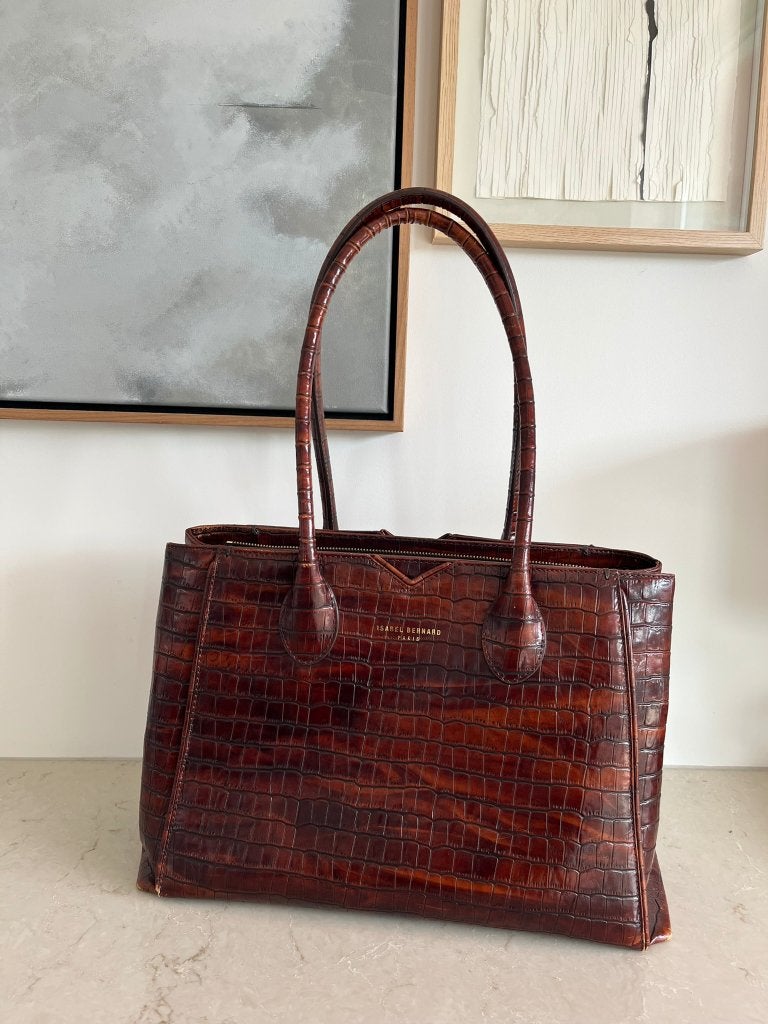 Isabel Bernard Honoré Chloe Leren Midi Handtas Bruin, Ophalen, Zo goed als nieuw, Bruin, Handtas