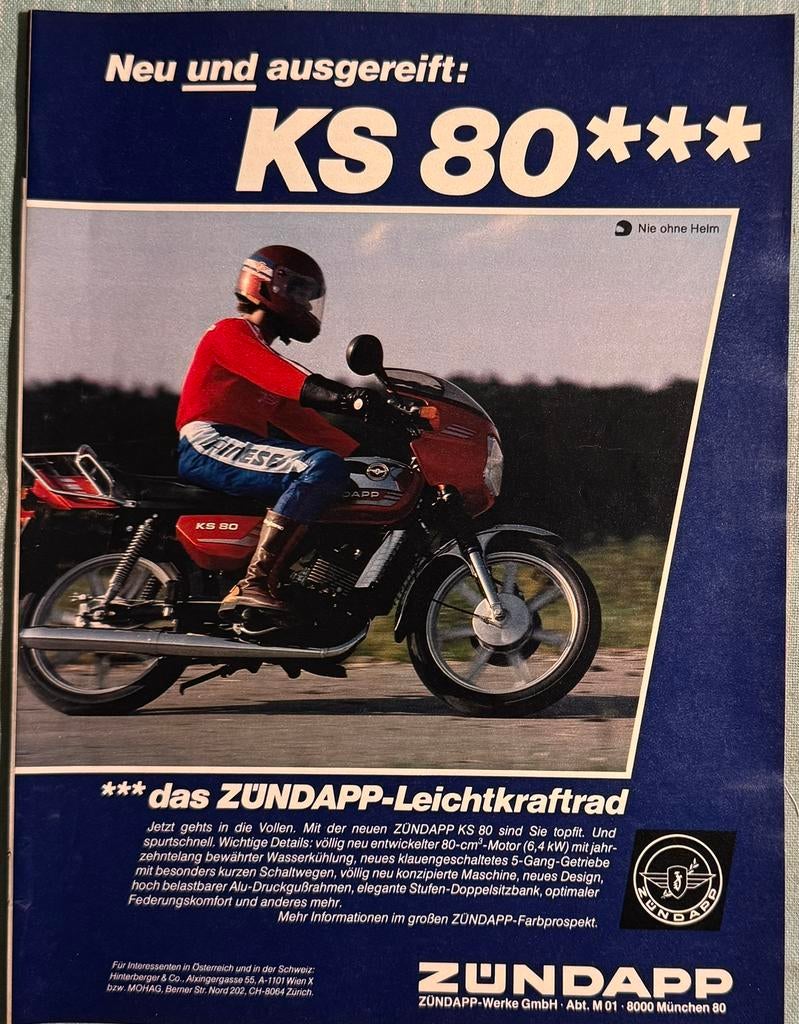 Advertentie Zündapp KS80, Verzenden, Zo goed als nieuw, Motoren