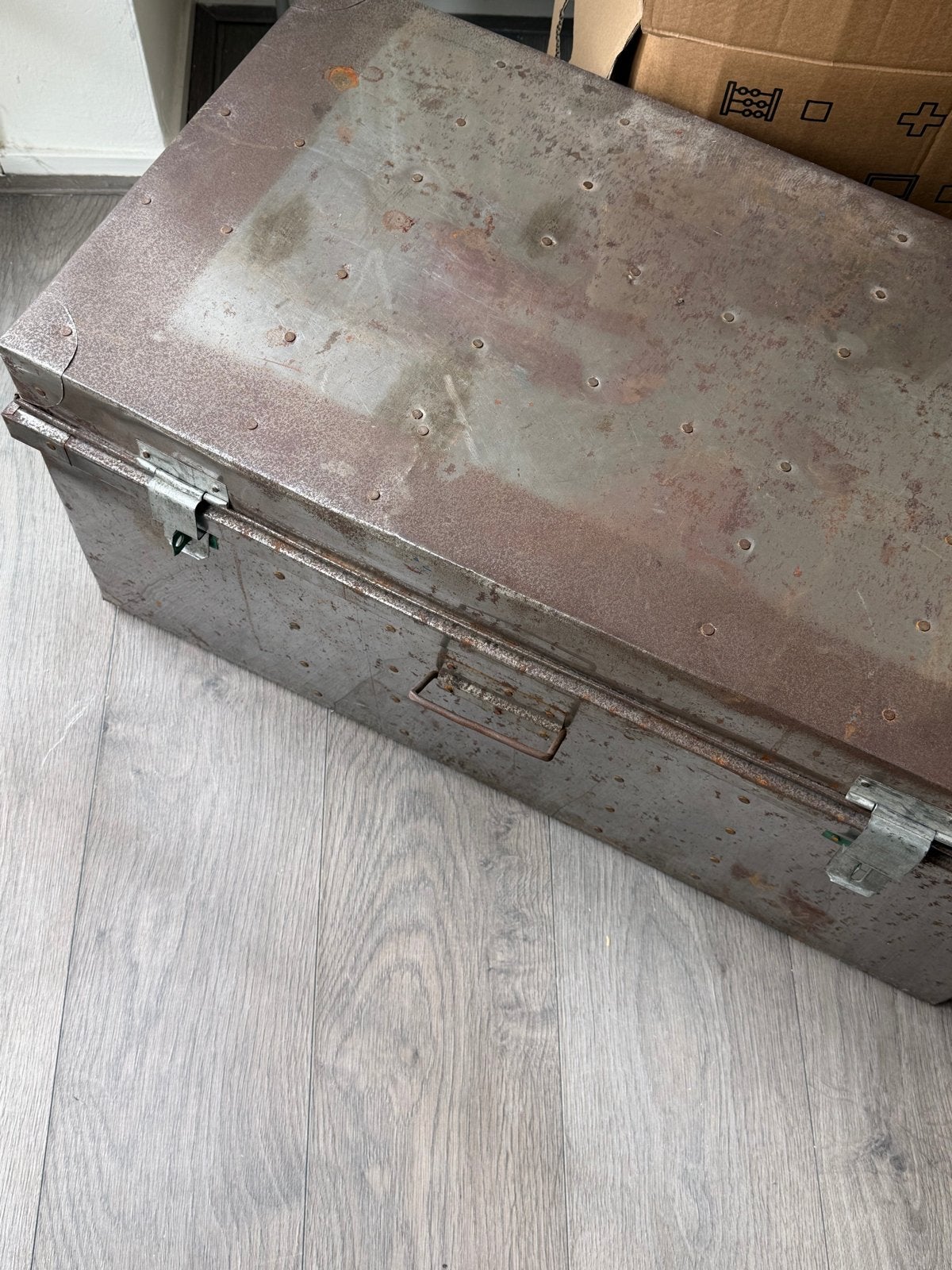 Vintage metalen kist - Industriële opbergkist, Ophalen