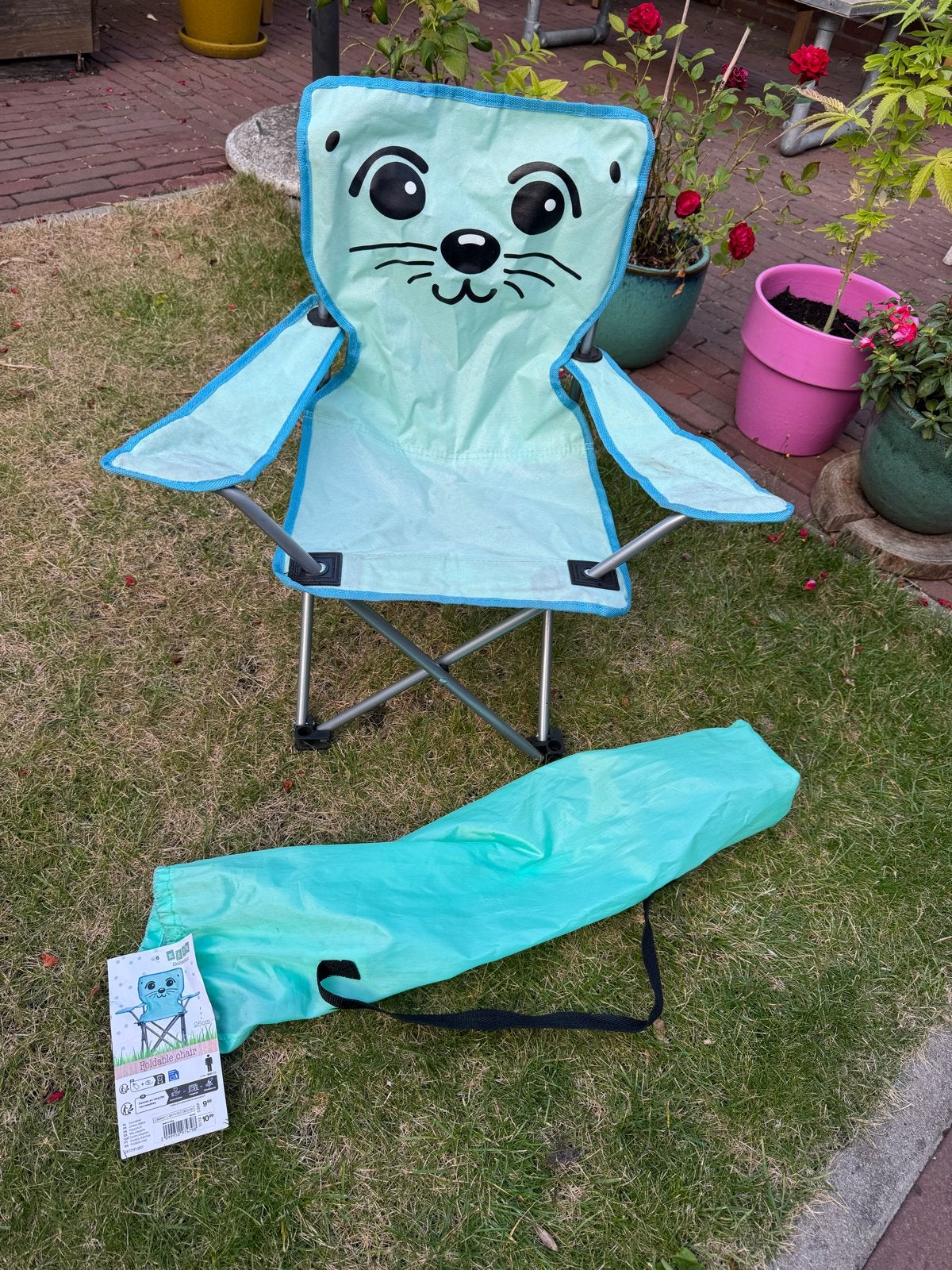 Leuke opvouwbare kinder campingstoel - Zeehond, Ophalen of Verzenden, Gebruikt, Campingstoel