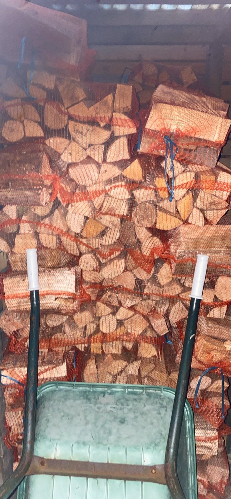 DROOG haardhout per netzak, Minder dan 3 m³, Ophalen, Essenhout, Blokken