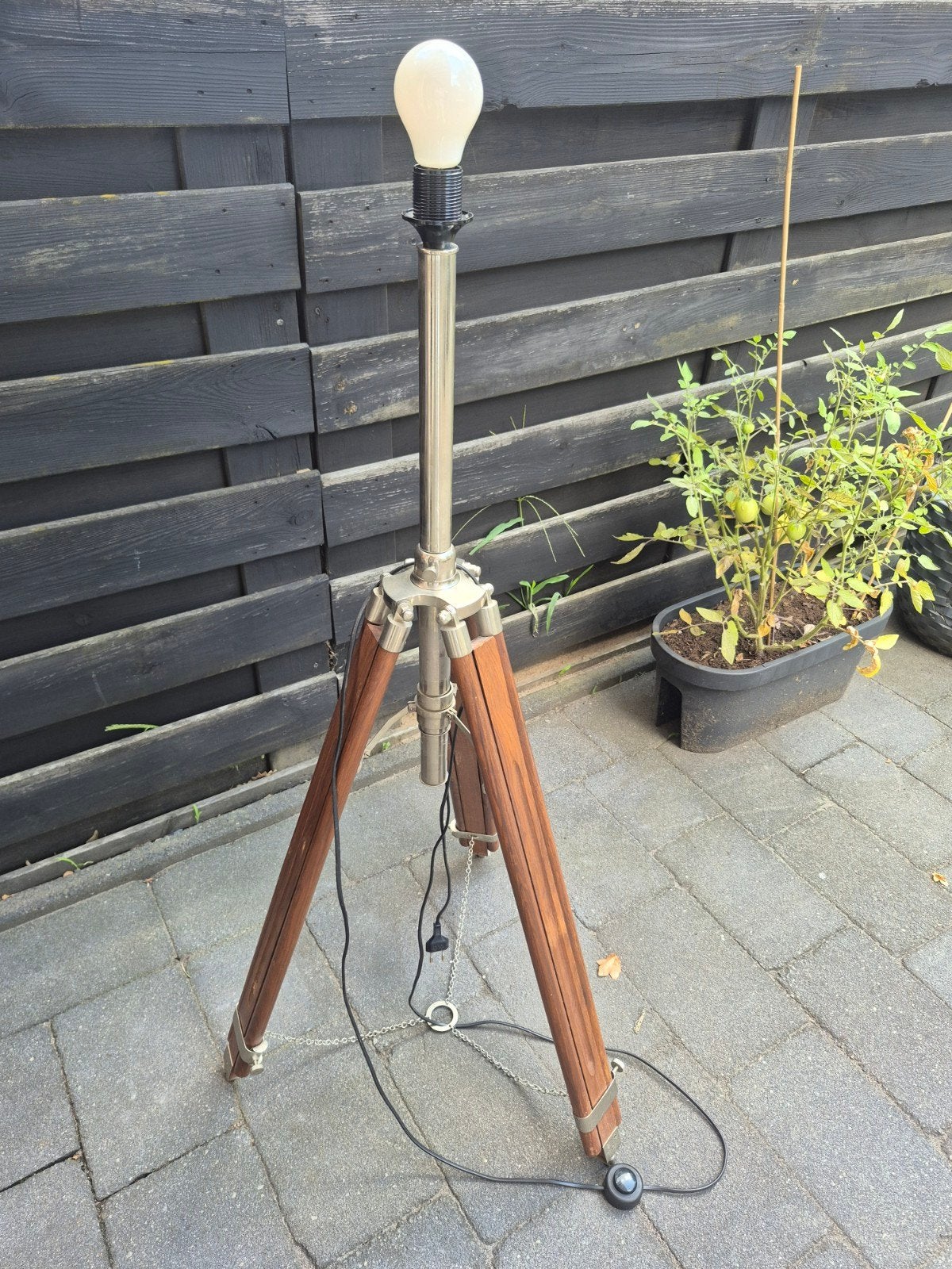 Leuke 3 poot vloerlamp!, Ophalen, Hout, 150 tot 200 cm