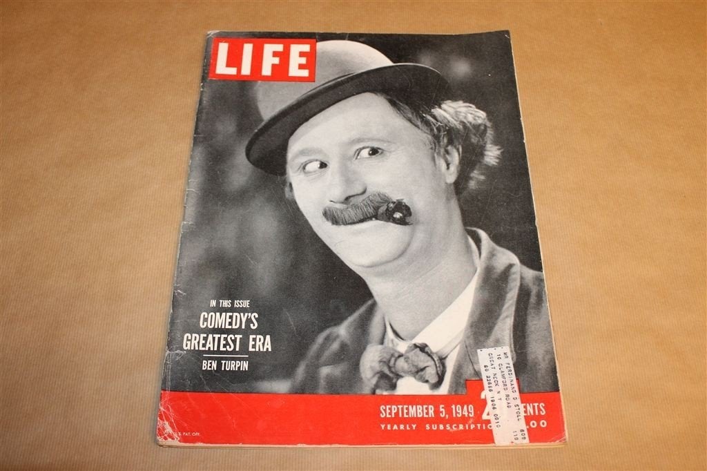 Vintage magazine - Life 5 sept 1949 - oa Ben Turpin, Ophalen of Verzenden, 1940 tot 1960, Knipsel(s)