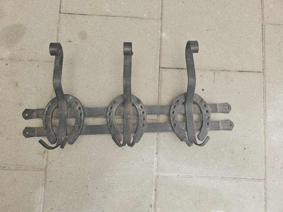 Unieke smeedijzeren kapstok, Wandkapstok, Gebruikt, Ophalen of Verzenden, Minder dan 100 cm