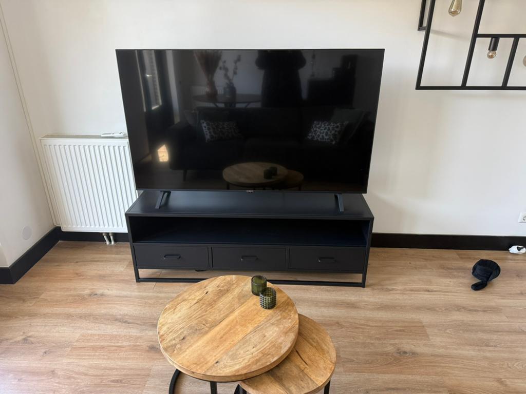 Tv meubel, Ophalen of Verzenden, Zo goed als nieuw, Vrijstaande haard, Elektrische haard