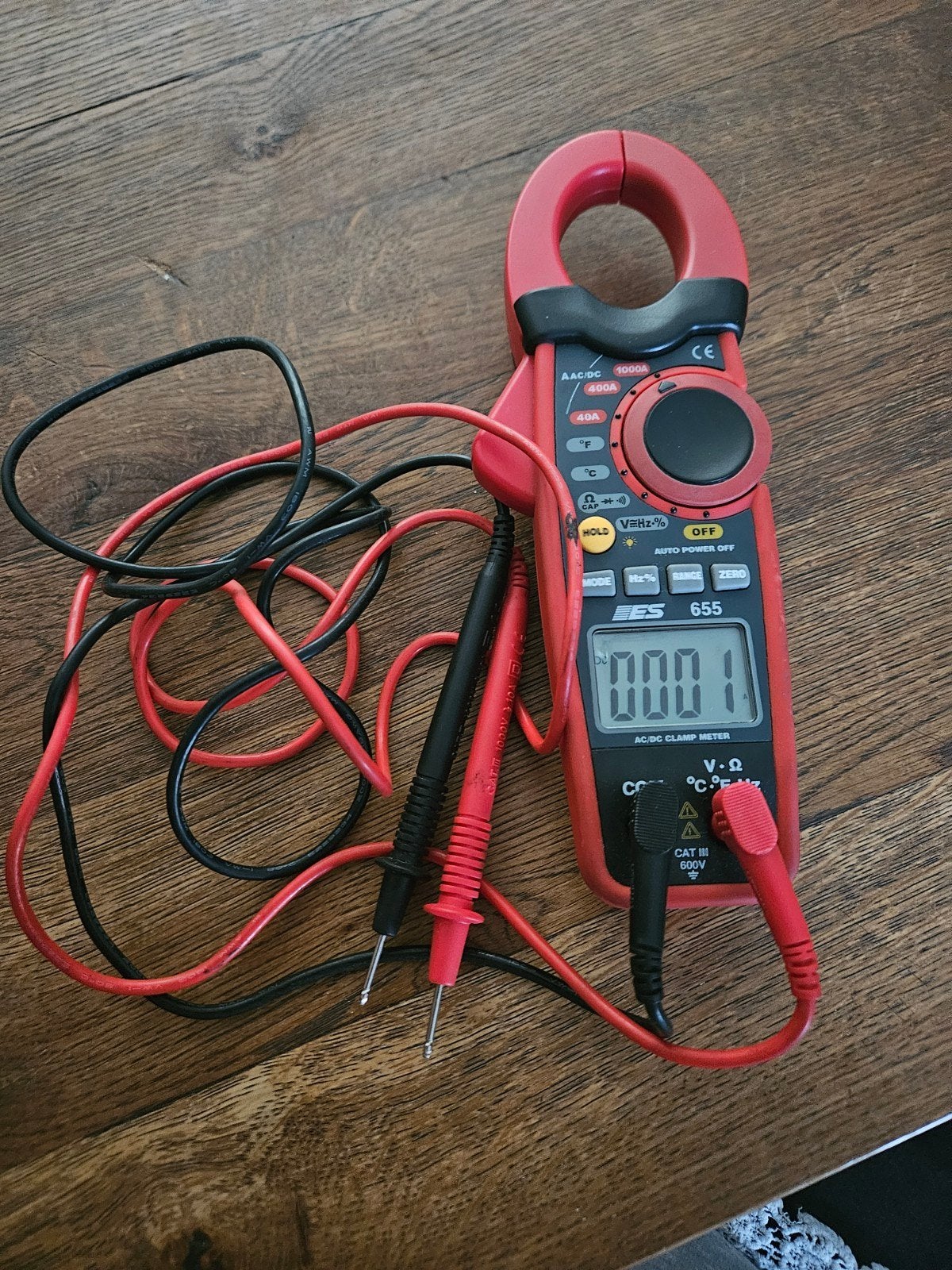 ES 655 AC/DC Stroomtang Multimeter met Toebehoren, Ophalen of Verzenden, Zo goed als nieuw, Multimeter
