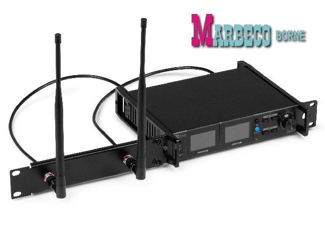UHF Draadloze microfoonset, 2x 100-Kanaals, 2 Bodypacks, Muziek en Instrumenten, Overige typen, Info@marbeco.nl, Draadloos, Power Dynamics