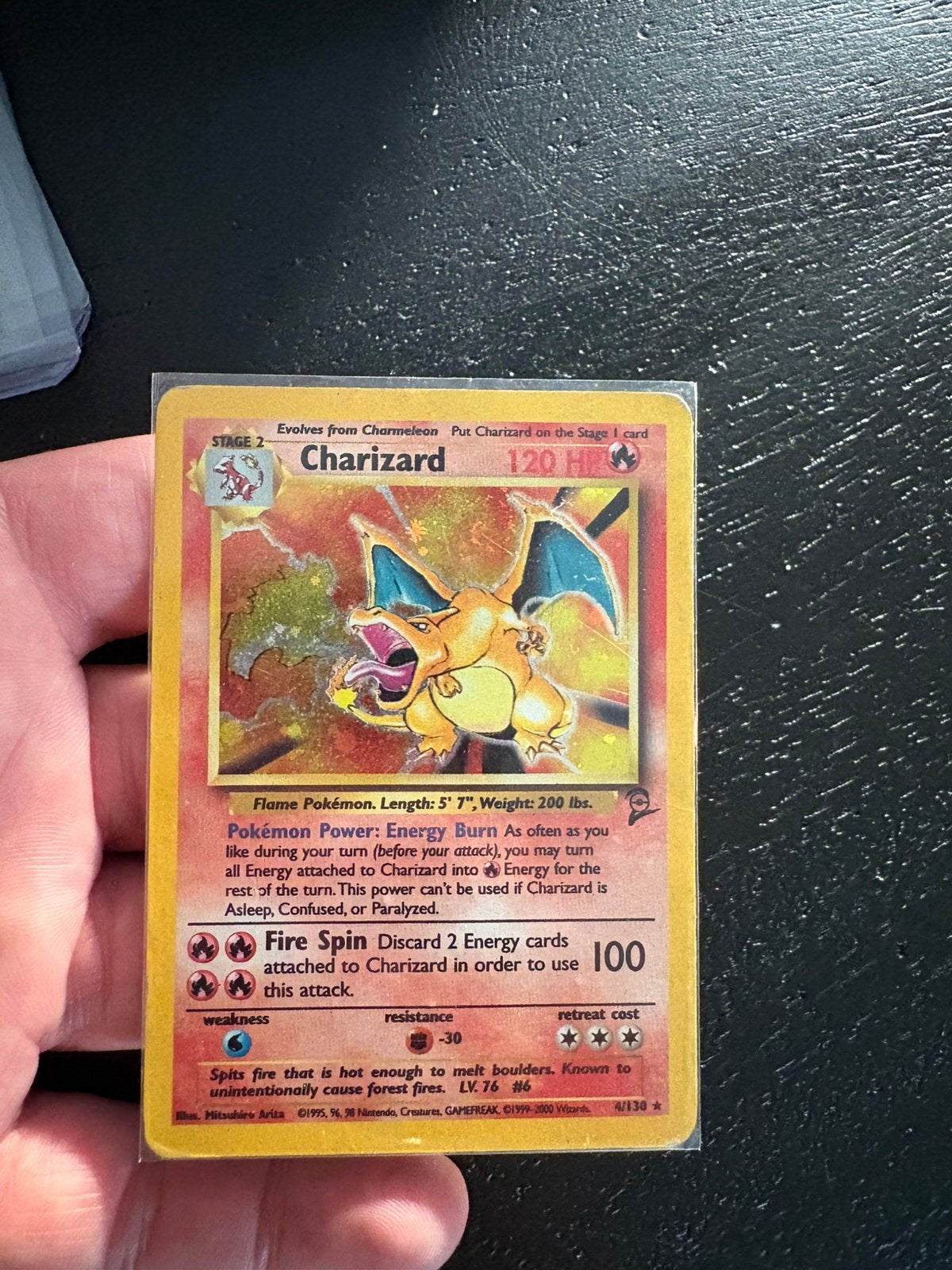 Charizard second base, Ophalen of Verzenden, Zo goed als nieuw, Meerdere kaarten, Foil