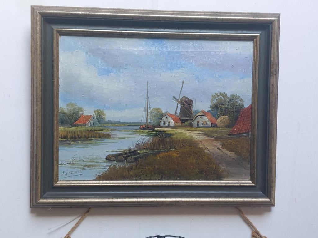 Rottemeren polder en zicht op de Rotte, Antiek en Kunst, Kunst | Schilderijen | Klassiek, Ophalen